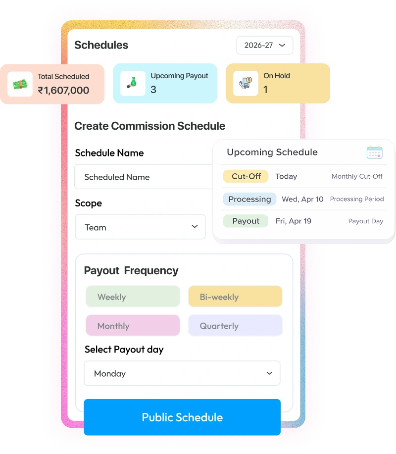 Create Commission Schedules
